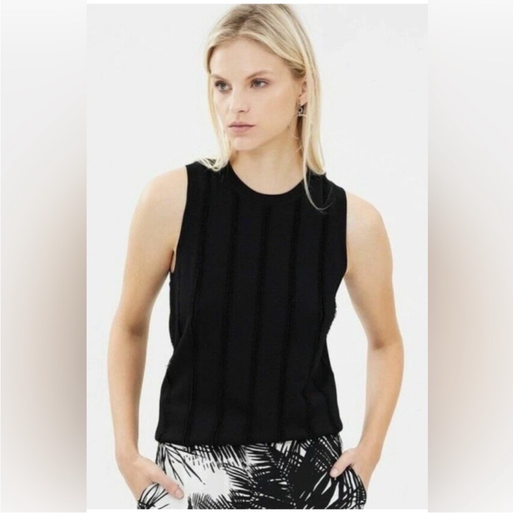 Theory Cirrus Black Sleeveless Tank Top
